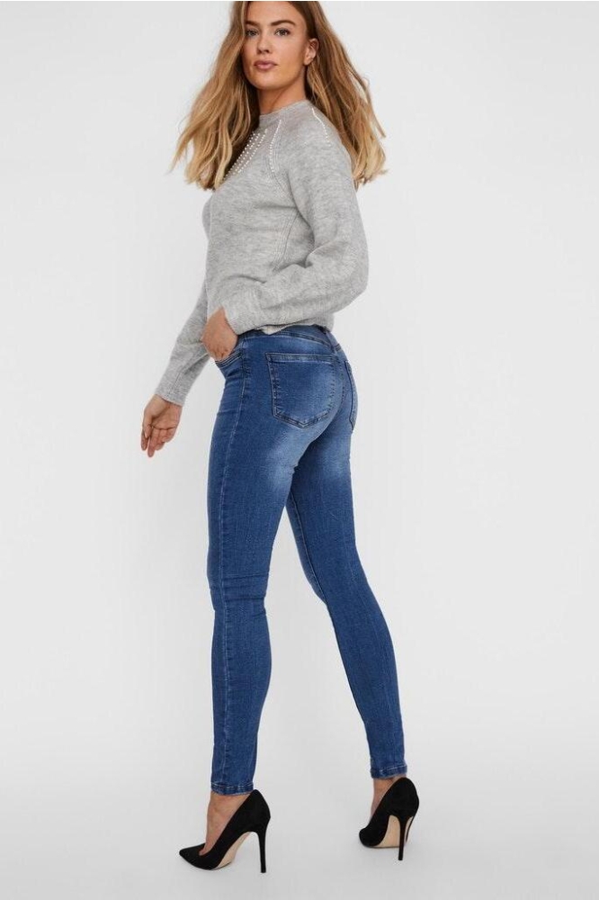 VMTANYA MR S PIPING JEANS VI349 GA 10222531 Medium Blue Denim